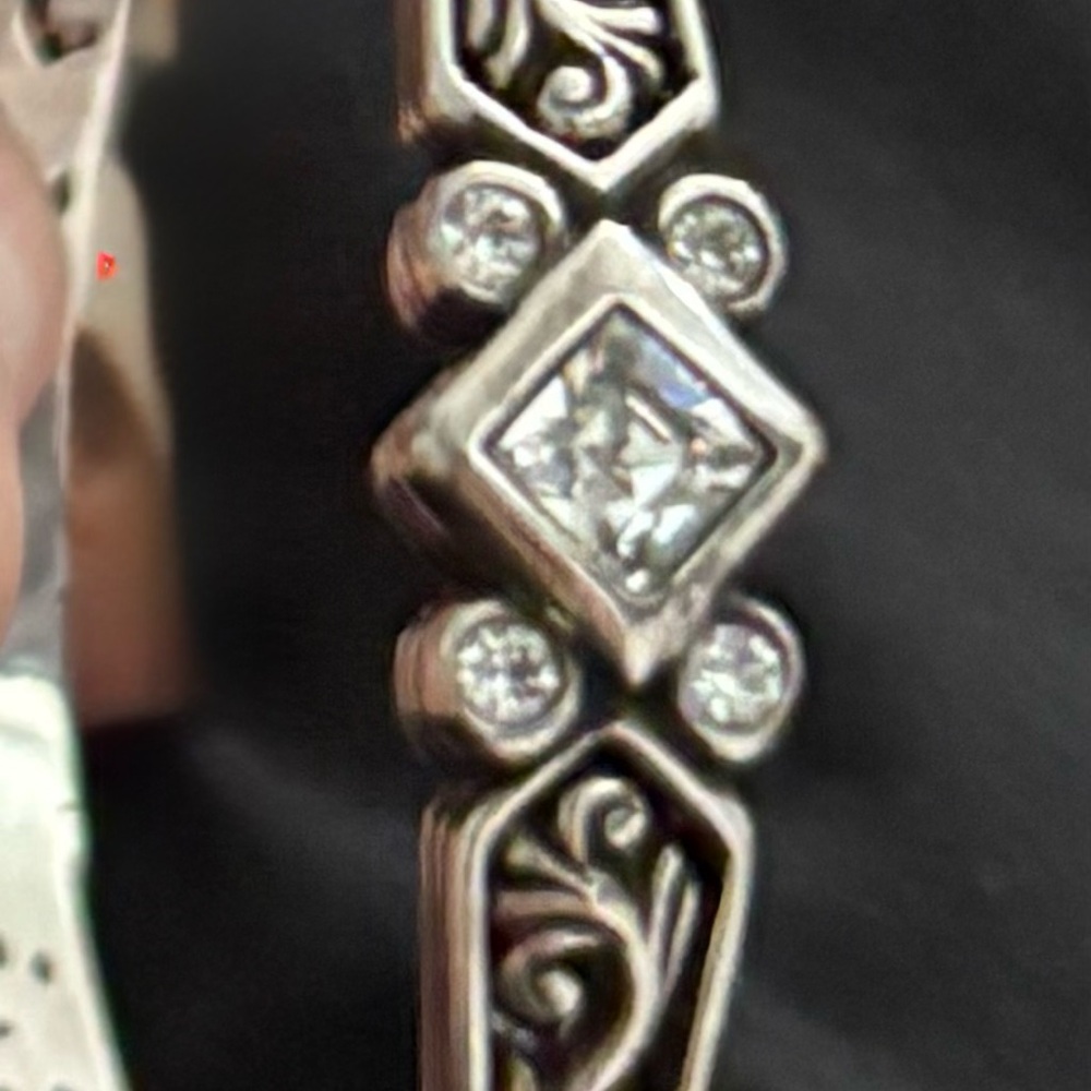 Brighton Zoe Silver Tone Swarovski crystal bangle bracelet